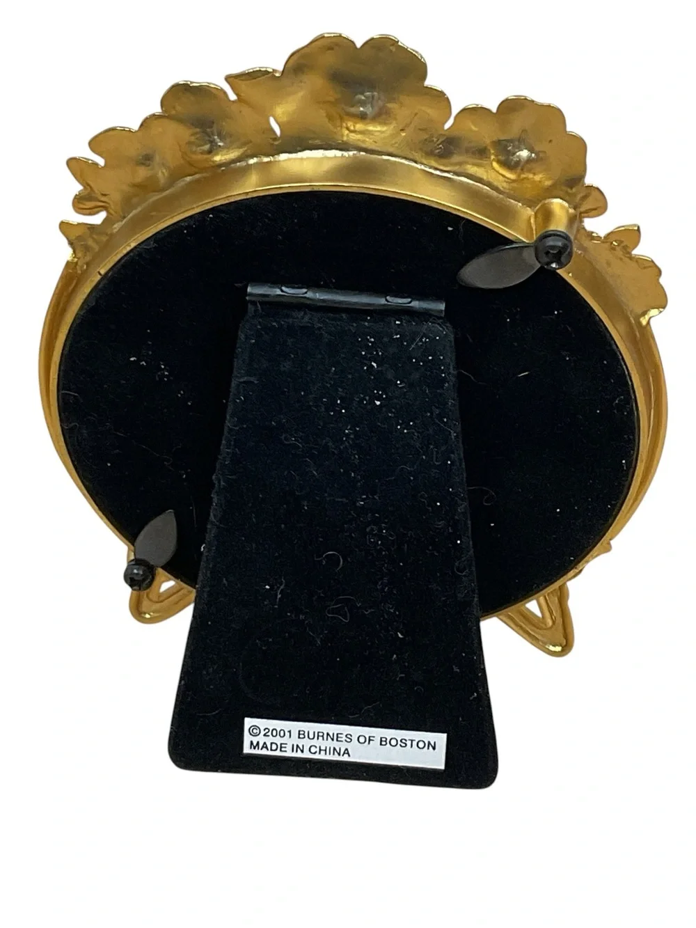 Carr Floral Gold Picture Frame with Pink Enamel Flowers with genuine crystals